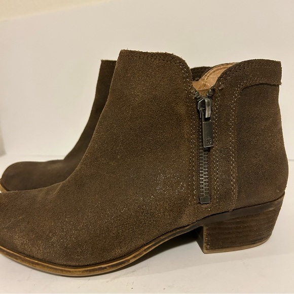 Lucky Brand Breah genuine leather distressed suede ankle boots booties size 7 - Picture 3 of 10